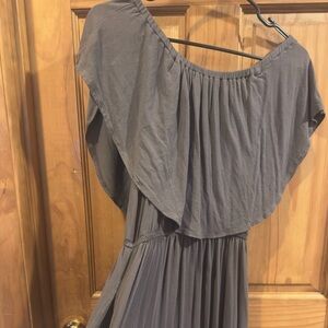 Forever21/Sugarlips Gray Off-Shoulder Maxi Dress